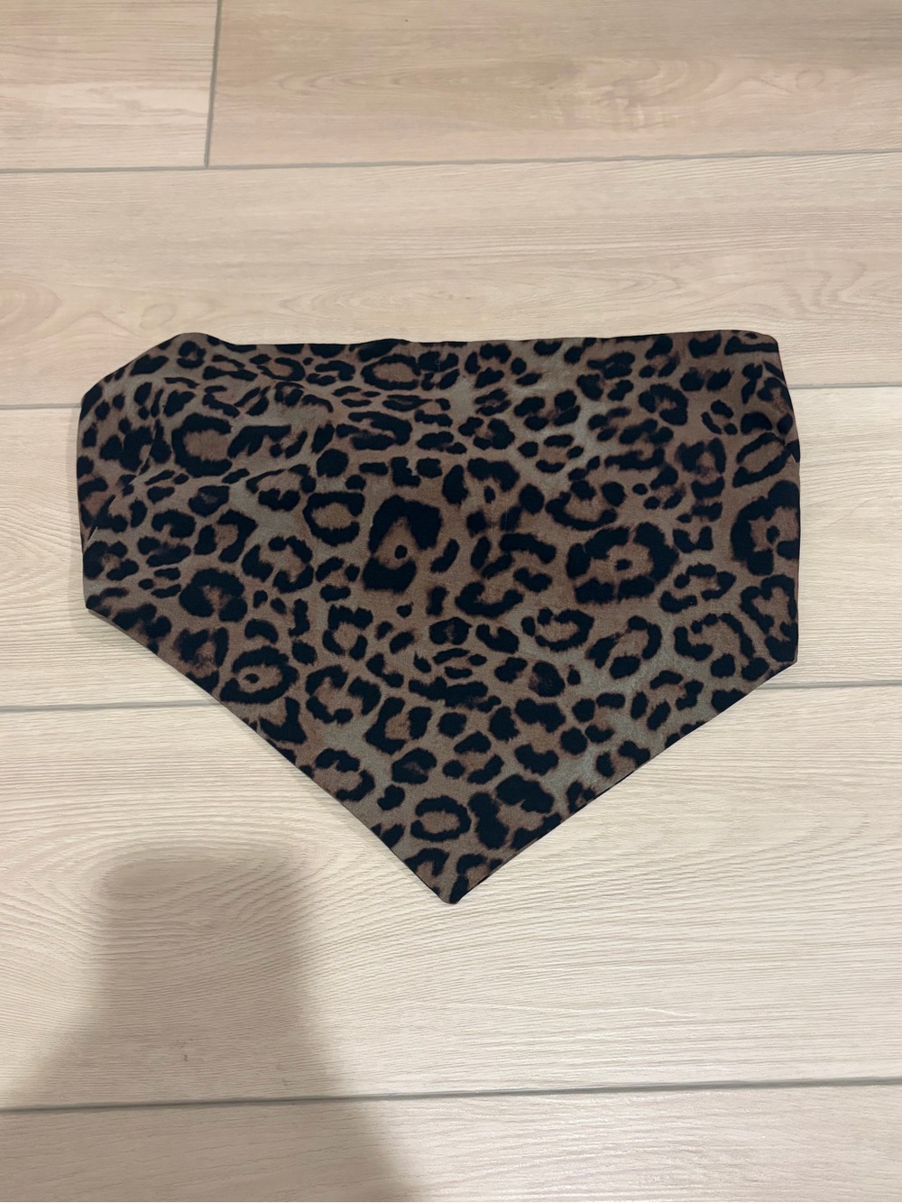 Leopard Print Triangle Bandana Scarf - Brown and Black